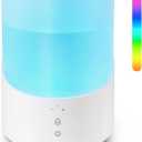 Clarston Humidifiers for Bedroom, 2.5L Cool Mist Humidifier with Essential Oils Diffuser and Nightlight, Top Fill Humidifiers for Home Large Room, Timer, Auto Shut-off, 25H Runtime, White