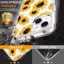 GiiKa for iPhone 14 Case with Screen Protector, 6.1" Clear Full Body Shockproof Protective Floral Girls Women Hard Case with TPU Bumper Cover Phone Case for iPhone 14, Sunflowers