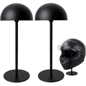 Helmet Stand - Metal Rotation Stand for Motocycle, Caps, Hats & Rugby Helmets (halfball*2)