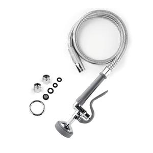 CWM Commercial Sink Sprayer with 45” Flexble Stainless Steel Hose, 1.42 GPM Pre Rinse Spray Valve with Ergonomic Handle, Commercial Sink Faucet Parts,Dishwasher Sprayer for Restaurants (Gray)