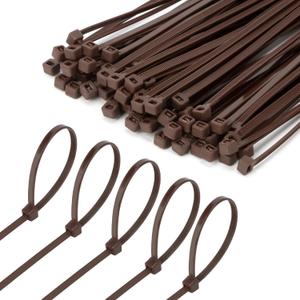 8 Inch Brown Zip Tie 1000 PCS, 40 Lbs - Small to Medium Zip Tie, Nylon PA66 UV Resistant Cable Tie Heavy Duty for Indoor and Outdoor Use - Ideal for bundling and securing objects (8-inch/3 2/3-ounce)