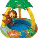 Poolmaster Learn-to-Swim Go Bananas Monkey Inflatable Kiddie Pool With Canopy Multicolor