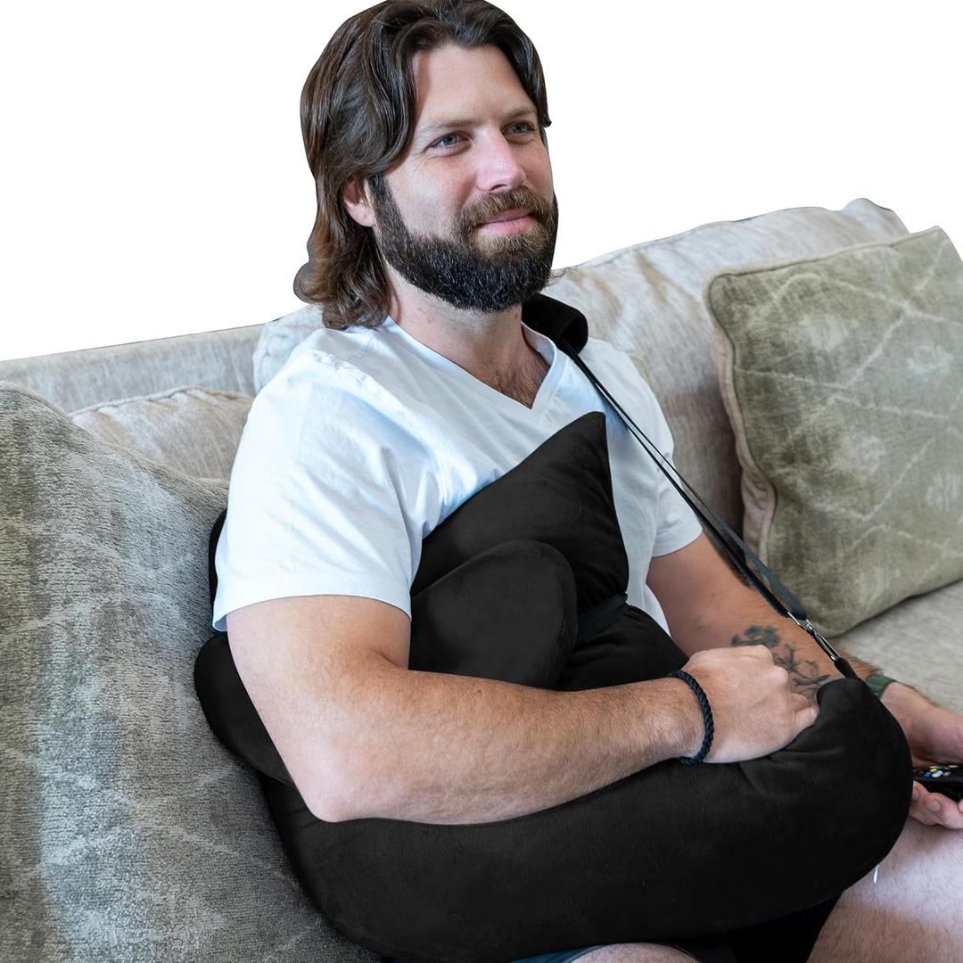Shoulder Surgery Pillow - Pain Relief for Torn Rotator Cuff, Broken Arm, Dislocated Shoulder & Post-op Care - After Surgery Recovery Healing & Side Sleeping Arm Support Pillow with Strap and Soft Pad