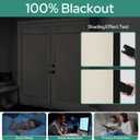 HOMEIDEAS 100% Blackout French Door Curtains, Privacy Door Curtains for Window, 34 X 40 Inch Room Darkening Blinds, Thermal Insulated Window Shades for Bedroom, 1 Panel, Brown