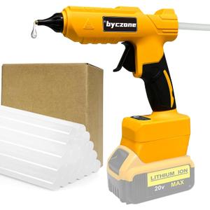 Cordless 100W Hot Glue Gun for Dewalt 20V Battery, Handheld Wireless Power Heavy Duty Hot Glue Gun Full Size Kit with 20pcs Hot Glue Sticks for Home Repair, Arts & Crafts(Battery NOT Include)