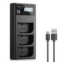 K&F CONCEPT LP-E6NH 3-Slot Charger, LP-E6 LP-E6N Battery Charger with LCD Display for Canon EOS R5 R6 R7 5D 6D 7D Mark II Cameras