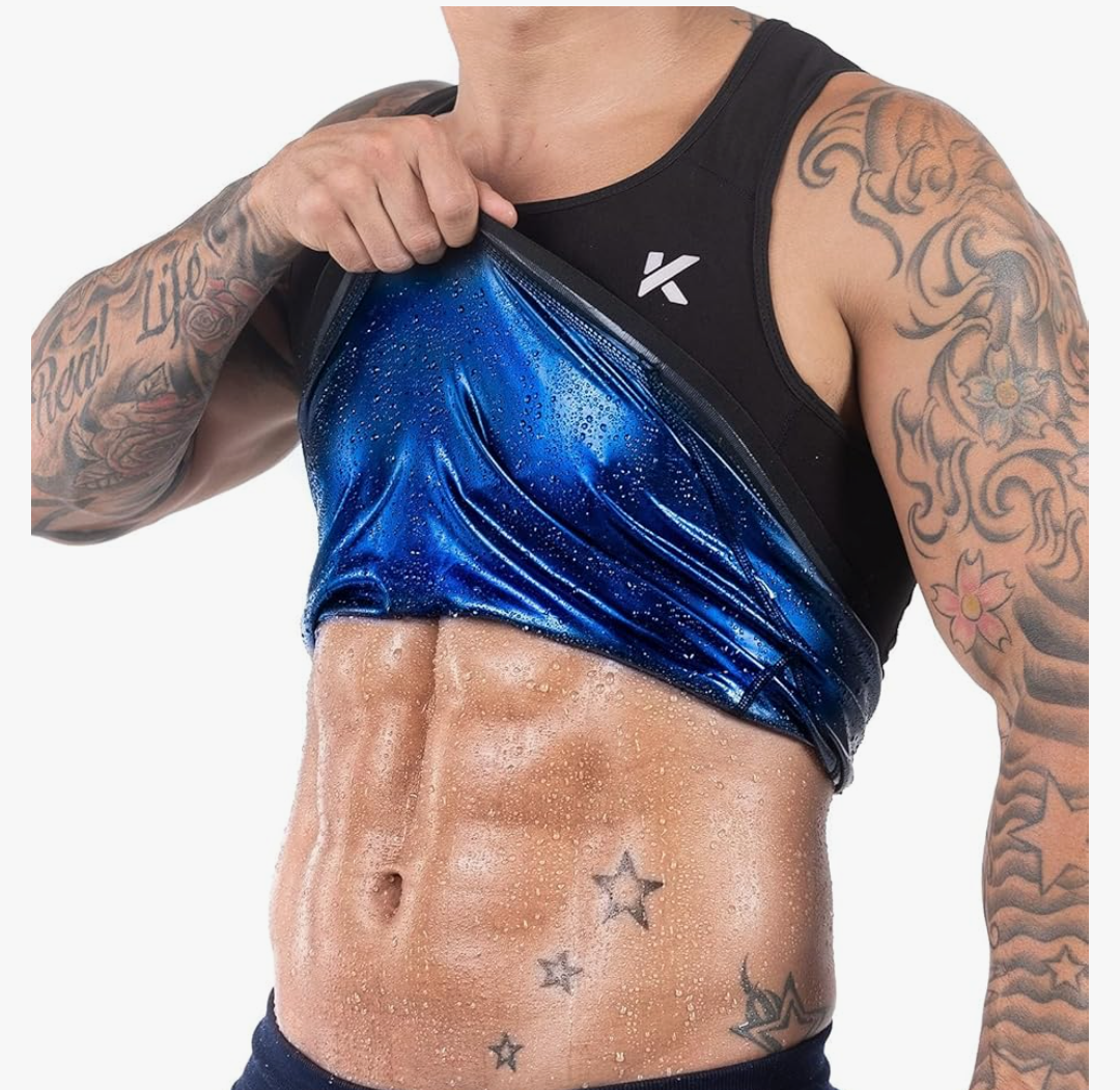 Kewlioo Men's Heat Trapping Pullover Sweat Enhancing Vest - Sauna Suit Shirt Compression Vest Shapewear Top for Gym Exercise Size S/M