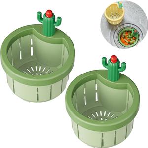 Cactus Sink Strainer,Press Automatic Dumping Basket Kitchen Sink Filter,Multi-Functional Cactus Sink Draining Basket Filter Net (Green/2 Pcs) Cactus Sink Strainer,Press Automatic Dumping Basket Kitchen Sink Filter,Multi-Functional Cactus Sink Draining Basket Filter Net (Green/2 Pcs)