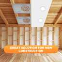 12 Pack New Construction Mounting Plate with 3-4-6" Round Hole 13 9" Galvanized Steel Recessed LED Light Plate in Wafer Light Bracket, Thin Recessed Ceiling Light with Junction Box