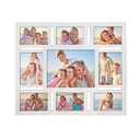 MONT PLEASANT 9-Opening White Collage Picture Frame Wall Decor – Fits 5x7, 8x10 & 4x6 Photos – Multi-Size Photo Display Frame for Home Wall Mounting Vertically or Horizontally