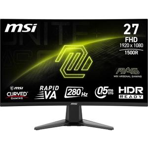 MSI MAG 276CXF 27-inch 1920 x 1080 (FHD) Curved Monitor, 280Hz, HDMI, DisplayPort, VGA Port, VESA Mountable, Tilt, Speaker, Slim Bezel, 0.5ms, Black