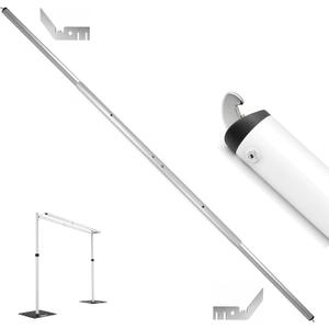 4-10FT Double Crossbar Backdrop Stand Adjustable Cross Bar with Hangers Telescoping Pipe and Drape Crossbars