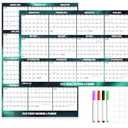 32" x 48" Apricity 2026 Wall Calendar Dry Erase - Dark Green Wall Calendar Wet & Dry Erasable Laminated 12 Month Annual Yearly Planner, Reversible, Horizontal/Vertical,with Julian Dates