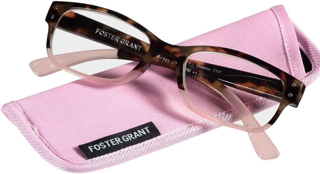 FOSTER GRANT Women's Reading Glasses Monroe PNK with case +2.00