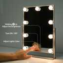 Vanity Mirror with Lights, Lighted Makeup Mirror with 9 Dimmable Bulbs, 3 Color Lighting Modes, Detachable 5X Magnification Mirror and 360 Degree Rotation