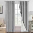 H.VERSAILTEX Linen Blackout Curtains 96 Inches Long, 100% Absolutely Blackout Thermal Insulated Textured Linen Look Curtain Draperies for Living Room with White Liner, 2 Panels, Dove Gray (52"W x 96"L (Pack of 2))