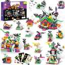 Halloween Building Set for Kids  6-in-1 Haunted House, Spooky Witch Workshop & Haunted Graveyard with Glow Tattoos, Trick-or-Treat Toys, Pretend Play, Party Favors & Home Decor for Girls & Boys 6+
