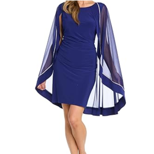 R&M Richards Women's Plus Size Crystal Glow Evening Dress, Electric Blue(size 20W)