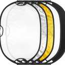 Fasmov 24"x36" Light Reflectors - 5-in-1 Collapsible Photography Reflector with Carrying Case for Photo Studio & Outdoor Use