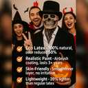 Bulex Skull Mask - Scary Full Head Skeleton Headgear - Realistic Halloween Cosplay Latex Horror Mask (Black)