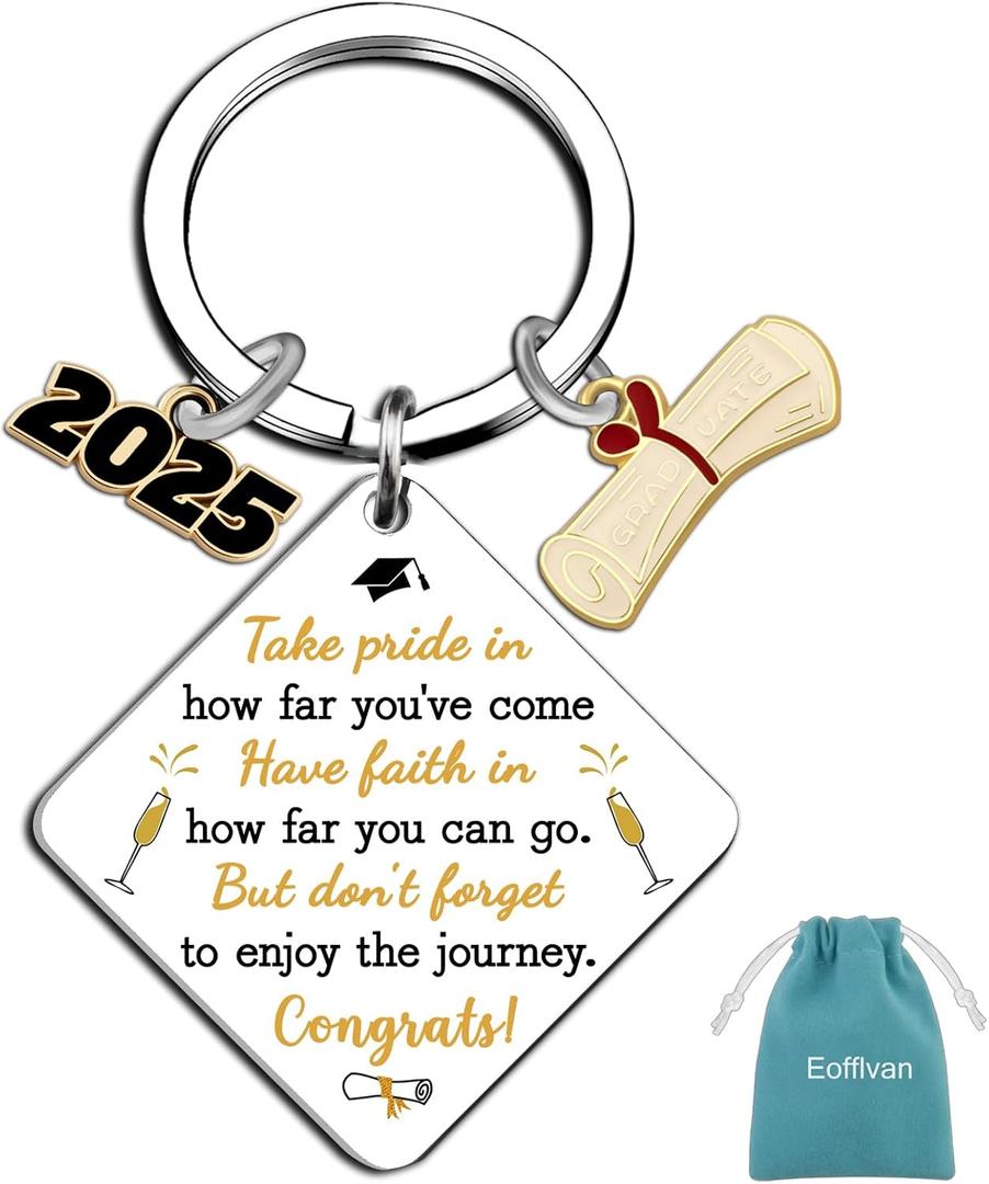 4 x Class Of 2025 Gifts Graduation Gifts For Her Him Keychain Graduation Keychain Gift For Graduate Student Middle High School College Gifts For Women Men