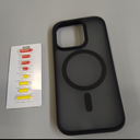 TORRAS for iPhone 16 Pro Case Translucent Matte Black | Compatible with MagSafe, Military Grade Drop Protection, Stronger Magnetic, Shockproof Airbag, Camera Control, Color Buttons, Slim Anti-Scratch