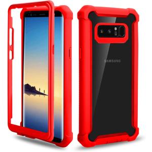 Asuwish Phone Case for Samsung Galaxy Note 8 Cover Shockproof Hard Drop Proof Full Body Protective Heavy Duty Hybrid Dual Layer Cell Accessories Glaxay Note8 Not S8 Galaxies Gaxaly Women Men Red