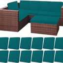 HEBE Outdoor Patio Cushion Covers Set of 12 Waterproof Stretch Seat Cushion Cover for Patio Furniture Clearance Outdoor Sofa Cushion Cover Replacement Couch Slipcovers Chair Seat Cover