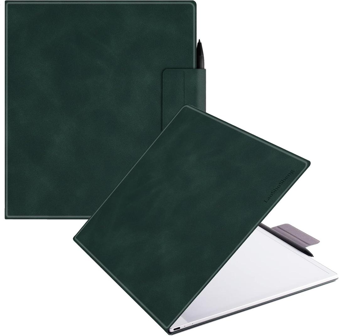 Magnetic Case for 13.3" Onyx Boox Note Max (2024) & 13.3" Boox Tab X C (2025) | Ultra-Thin Lightweight PU Leather | Book Folio Cover | with Pen Clasp | Smart Auto Sleep/Wake | (Green)
