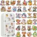 Xuhal 30 Pcs Spring Animal Diamond Painting Magnets Watercolor Flower Animal Diamond Art Magnet Kits for Adults 5D Rhinestone Elephant Tiger Refrigerator Magnetic Sticker for DIY Crafts Fridge Gifts