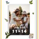 FrameWorks 11x14 Deluxe Brass Gold Aluminum Contemporary Style Floating Picture Frame with Tempered Glass