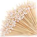 600 Pcs Cocktail Picks Fancy Toothpicks for Appetizers 4.7 Inch White Pearl Cocktail Skewers for Drink Bamboo Flavored Stick Charcuterie Fruit Food Accessories Birthday Wedding Party Decor