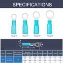 Chanzon 80pcs 1/4" Heat Shrink Ring M6 1/4in Terminal UL Listed 16-14AWG Gauge Eyelet Wire Connectors Waterproof Marine Grade Adhesive Lined Blue Electrical Crimp Connector for Boat Truck Stereo Car
