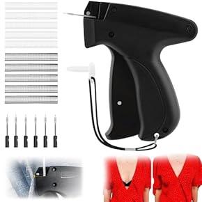 Stitch Gun for Clothing, Stitchy Gun Quick Clothes Fixer, Dress Tagging Gun-Includes 2,000 Black Fasteners & 2,000 White Fasteners & 6 Needles (Black)