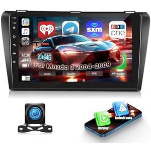 [2+64G] NHOPEEW Car Radio for Mazda 3 2004-2009 with Wireless Carplay and Android Auto, 9 Inch Touch Screen Android Car Stereo - DSP/GPS/WiFi/SWC/Bluetooth/Mirror Link + AHD Backup Camera