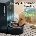 Gardner Pet Automatic Gravity Food Feeder and Water Dispenser, 1.8 Gallons*2 Stainless Steel Two-in-One Set Large Capacity Dispenser for Pets Dogs, Puppies, Kittens (Dark Blue)