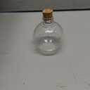 Jinei 20 Pcs 6 oz Ball Shape Plastic Sand Art Bottles Spherical Clear Plastic Potion Bottles Christmas Cocktail Ornament Balls for DIY Wedding Party Gift Crafts Decoration(Wood Color, Cork)