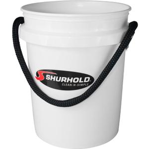 Shurhold Worlds Best Rope Handle Bucket - Tough Molded Plastic with Leak-Free Design, Even Weight Distribution & Built for Heavy-Duty Use - 5g - White (EXP 09/30/26)