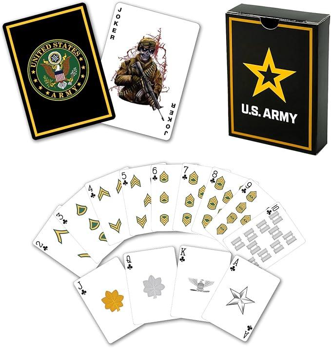 US Army Professional Quality Army Playing Cards  Great for Game Night  US Army Gifts for Veterans | Army Playing Cards