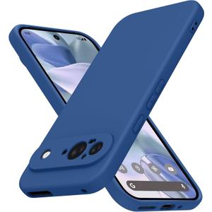 JUNAUTTB for Google Pixel 9 Case Liquid Silicone,Soft TPU Protective Case,for Google Pixel 9 Shockproof Protective Case Full Body Protective, Slim Fit Durable 6.3inch Blue JUS21-33