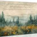 Christian Bible Canvas Wall art Scripture John14:27 Vintage Forest Pathway Landscape Watercolor Painting Picture Wall Decor Poster Print Artwork for Living Room Bedroom Home Decoration (Canvas, 16x24in)