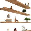 48 Inch Floating Shelves for Wall Rustic Light Wood Wall Shelves for Bedroom Set of 4