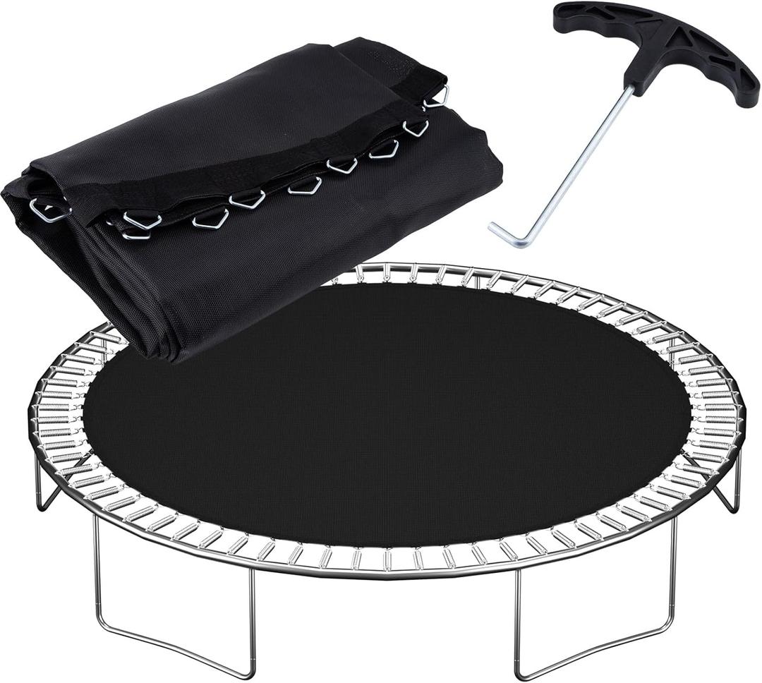 Trampoline Replacement Mat Fits 12ft 14ft 15ft Round Trampoline Frame with V-Hooks Trampoline Mat, UV-Resistant, with Spring Hook(Not Include Spring) (15FT|159" Wide|96 V-Rings | Fits 6.5-7" Springs)