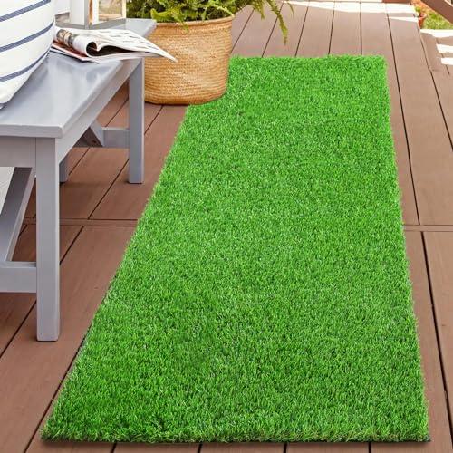 XLX TURF 1FTX3FT Artificial Grass Runner Rug, Outdoor Realistic Pets Friendly Fake Grass Pads for Dogs Potty Patio, Balcony, 1" Pile Height