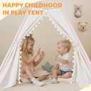 Sumbababy Kids Teepee Tent for Toddlers, Washable Indoor Tipi Sleepover Tent with Lights, Slumber Party Tent for Girls & Boys, Foldable Play Tents Gift Toy