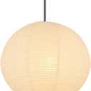 White Round Paper Lantern Lampshade, 12"x12'' Small Paper Lanterns Pendant Light Shade, Chinese Foldable Design for Living Room, Bedroom, Ceiling Lampshade Party Decor