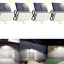 SUPERDANNY Solar Outdoor Flood Lights with 113 Bright LEDs, Motion Sensor Dusk to Dawn Outside Flood Lights with 16ft Cable IP65 Waterproof, Security Light for Garden Barn Porch 4 Pack