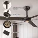 TALOYA Premium Ceiling Fans with Lights,Metal Body,Glimmering Mocha Finish,Dimmable, Noiseless, Reversible DC Motor,Remote Control,6-Speed