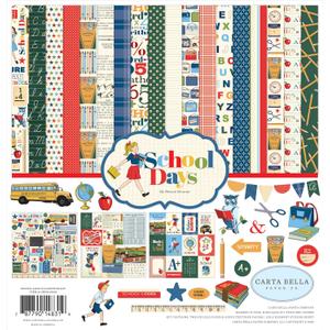 Carta Bella Paper Company School Days Collection Kit paper, navy, red, yellow, green, 12-x-12-Inch