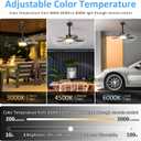 Small Ceiling Fan with Light & Remote, 20" 30W 2000 Lumens 3 Colors 3000K-6500K 6-Speed Outdoor Fans for Patios,Gazebos and Canopy, Portable Plug in Ceiling Fan Light for Garages, Camping, RV, Tents.
